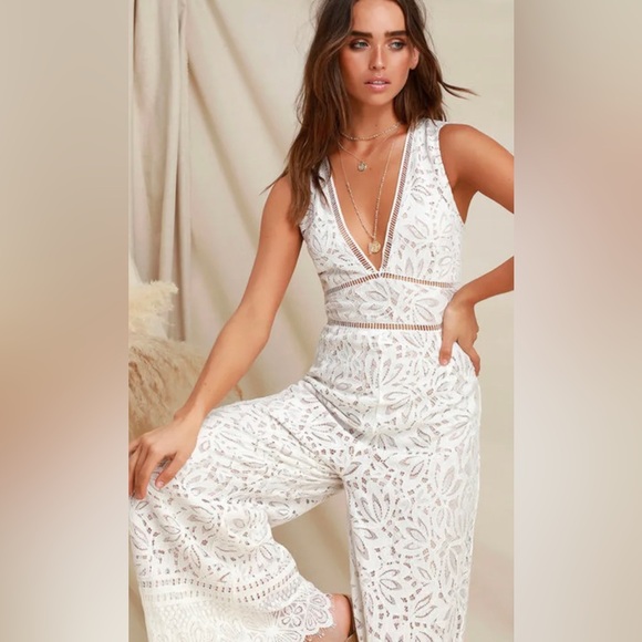 Lulu’s Amora White Lace Jumpsuit - Picture 4 of 6